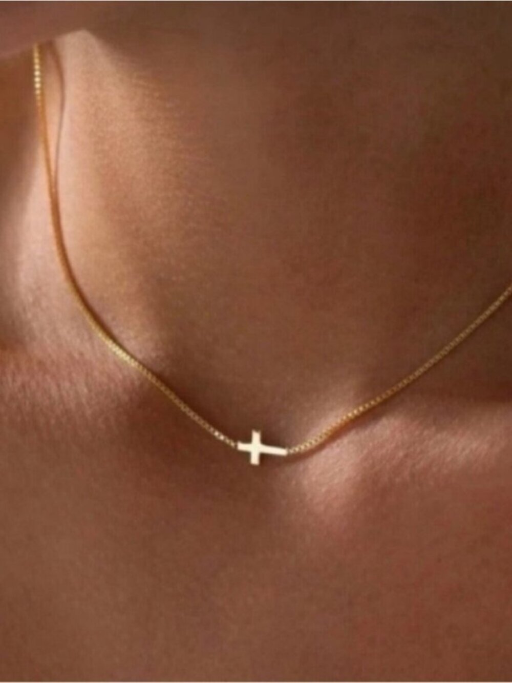 New! 18K Gold Plated Cross Pendant Necklace (3012) NWOT